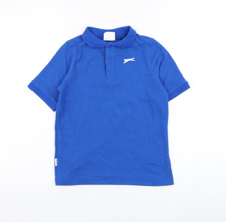 Slazenger Boys Blue  Polyester Basic Polo Size 9-10 Years Collared Pullover