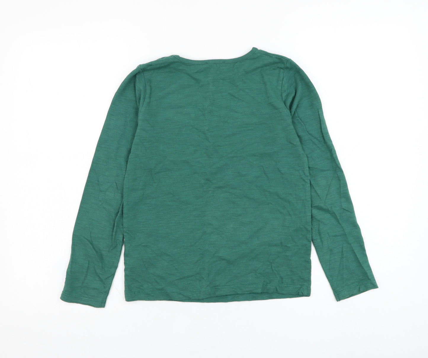 Fat Face Girls Green  Cotton Basic T-Shirt Size 9-10 Years Round Neck Pullover