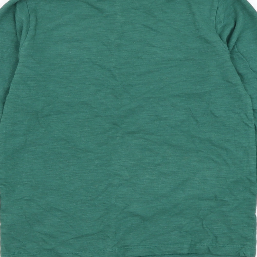 Fat Face Girls Green  Cotton Basic T-Shirt Size 9-10 Years Round Neck Pullover