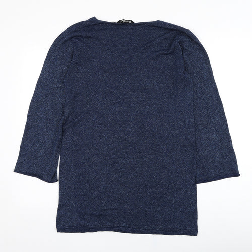 Brave Soul Womens Blue Round Neck  Viscose Pullover Jumper Size L