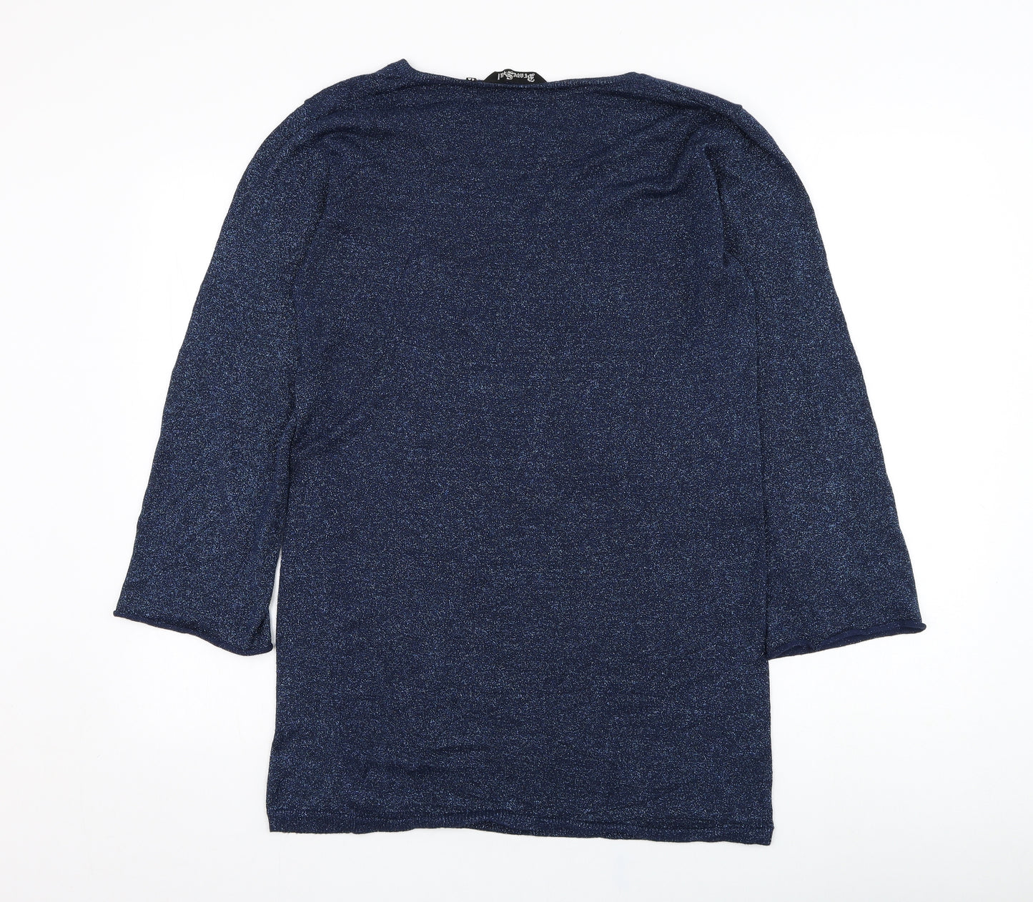 Brave Soul Womens Blue Round Neck  Viscose Pullover Jumper Size L