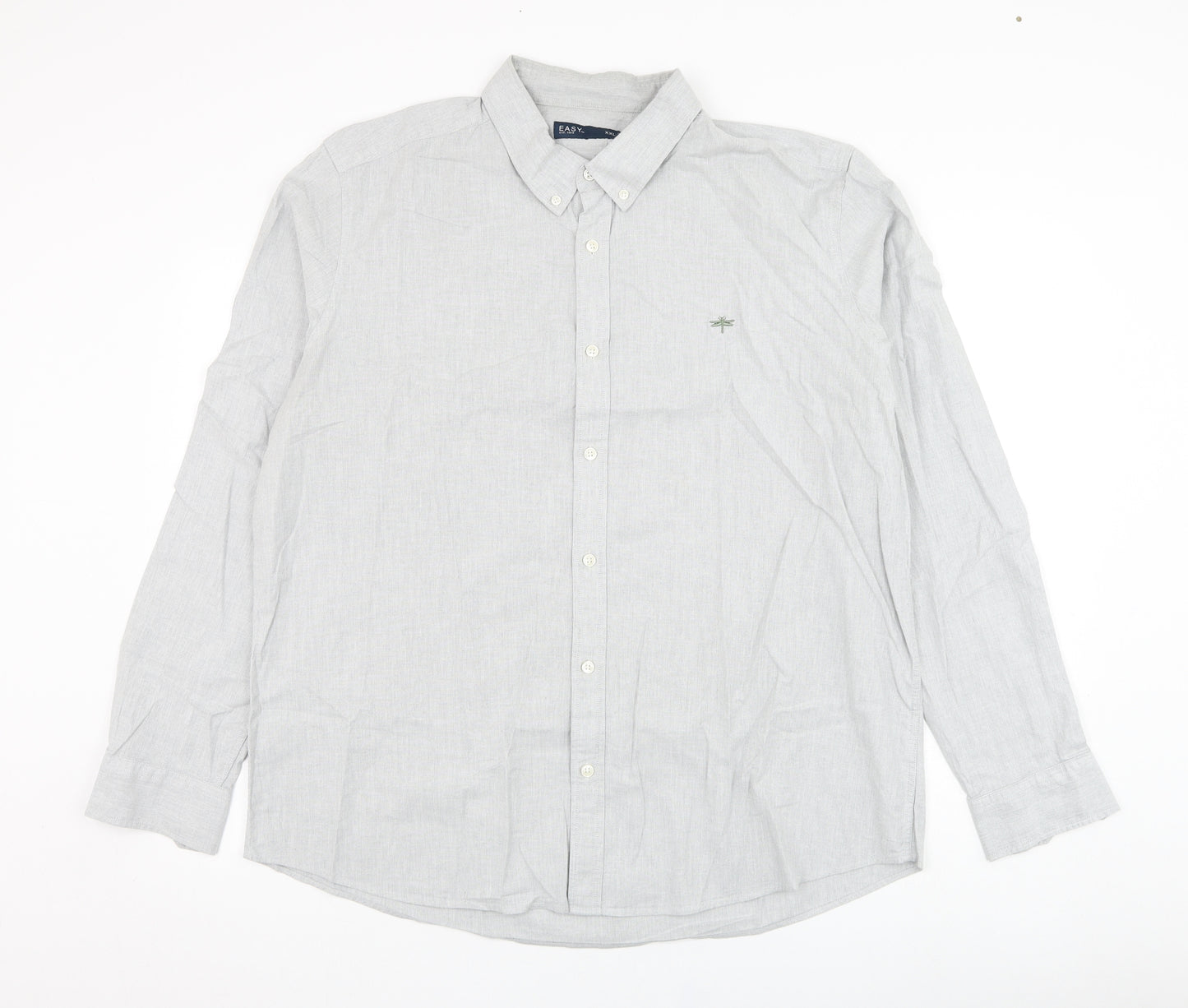 Matalan Mens Grey  Cotton  Dress Shirt Size 2XL Collared Button