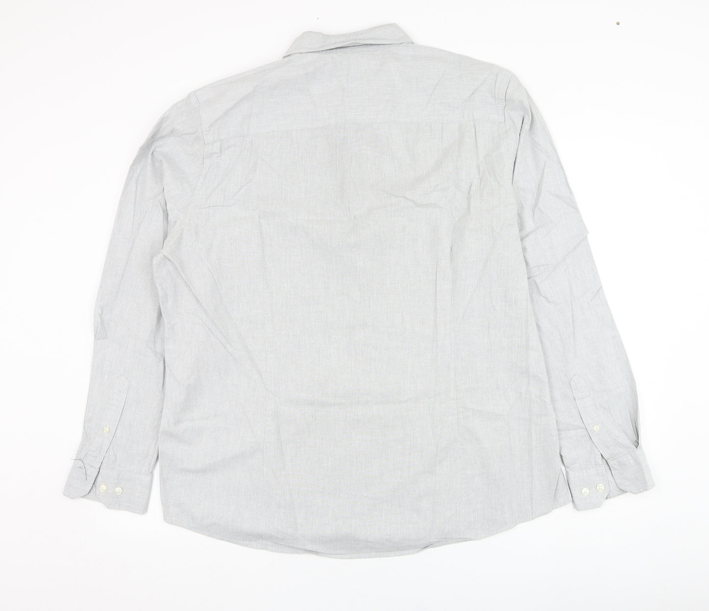 Matalan Mens Grey  Cotton  Dress Shirt Size 2XL Collared Button