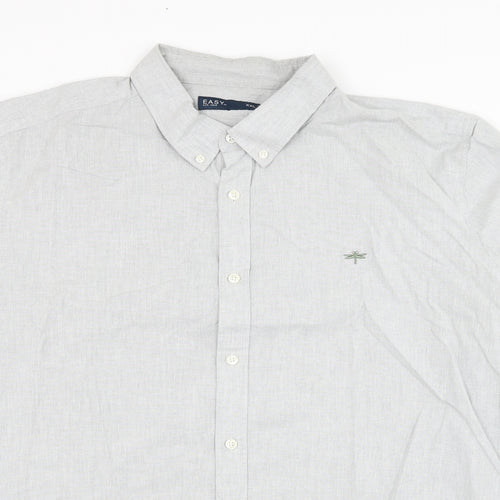 Matalan Mens Grey  Cotton  Dress Shirt Size 2XL Collared Button