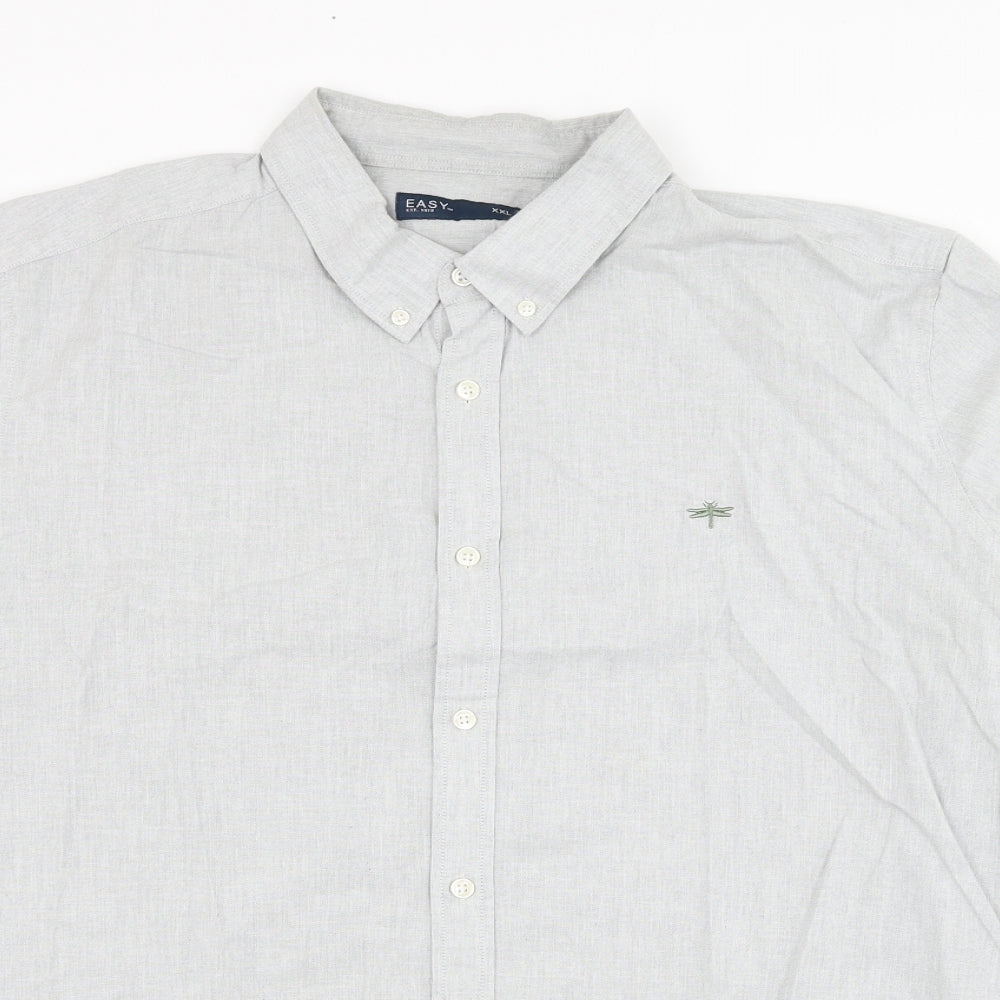 Matalan Mens Grey  Cotton  Dress Shirt Size 2XL Collared Button