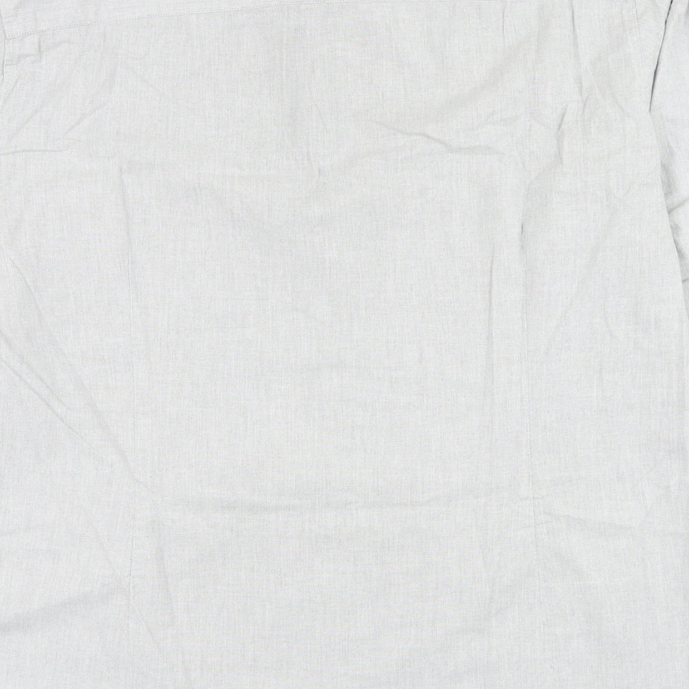 Matalan Mens Grey  Cotton  Dress Shirt Size 2XL Collared Button