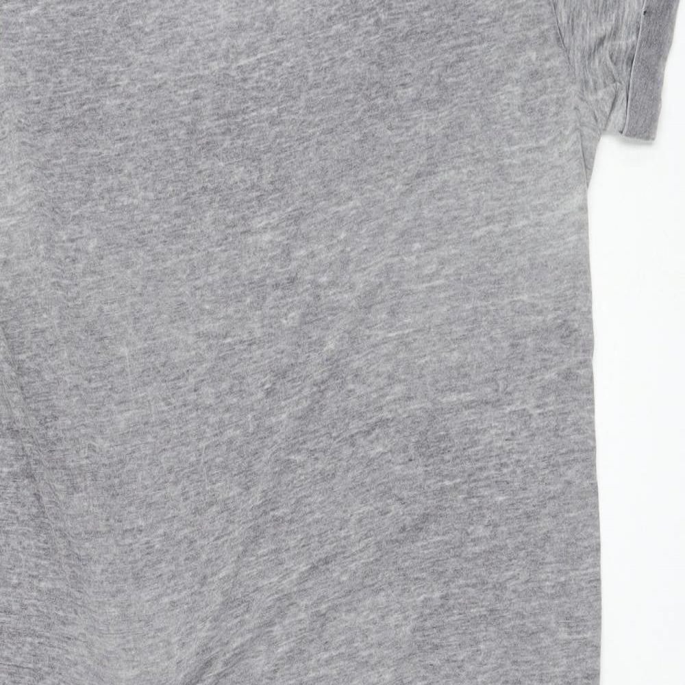AllSaints Womens Grey  Cotton T-Shirt Dress  Size S  Round Neck Pullover - Gathered front