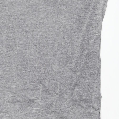 AllSaints Womens Grey  Cotton T-Shirt Dress  Size S  Round Neck Pullover - Gathered front