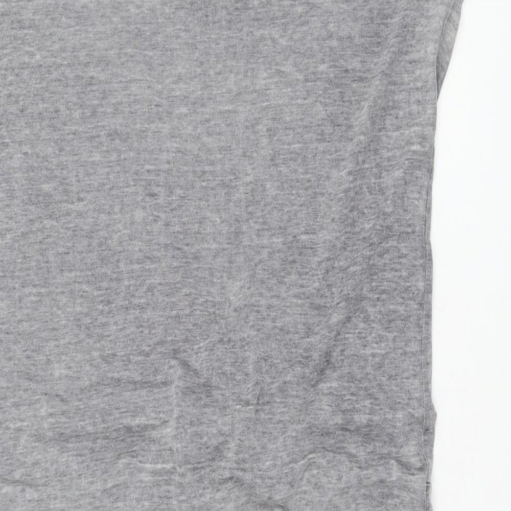 AllSaints Womens Grey  Cotton T-Shirt Dress  Size S  Round Neck Pullover - Gathered front