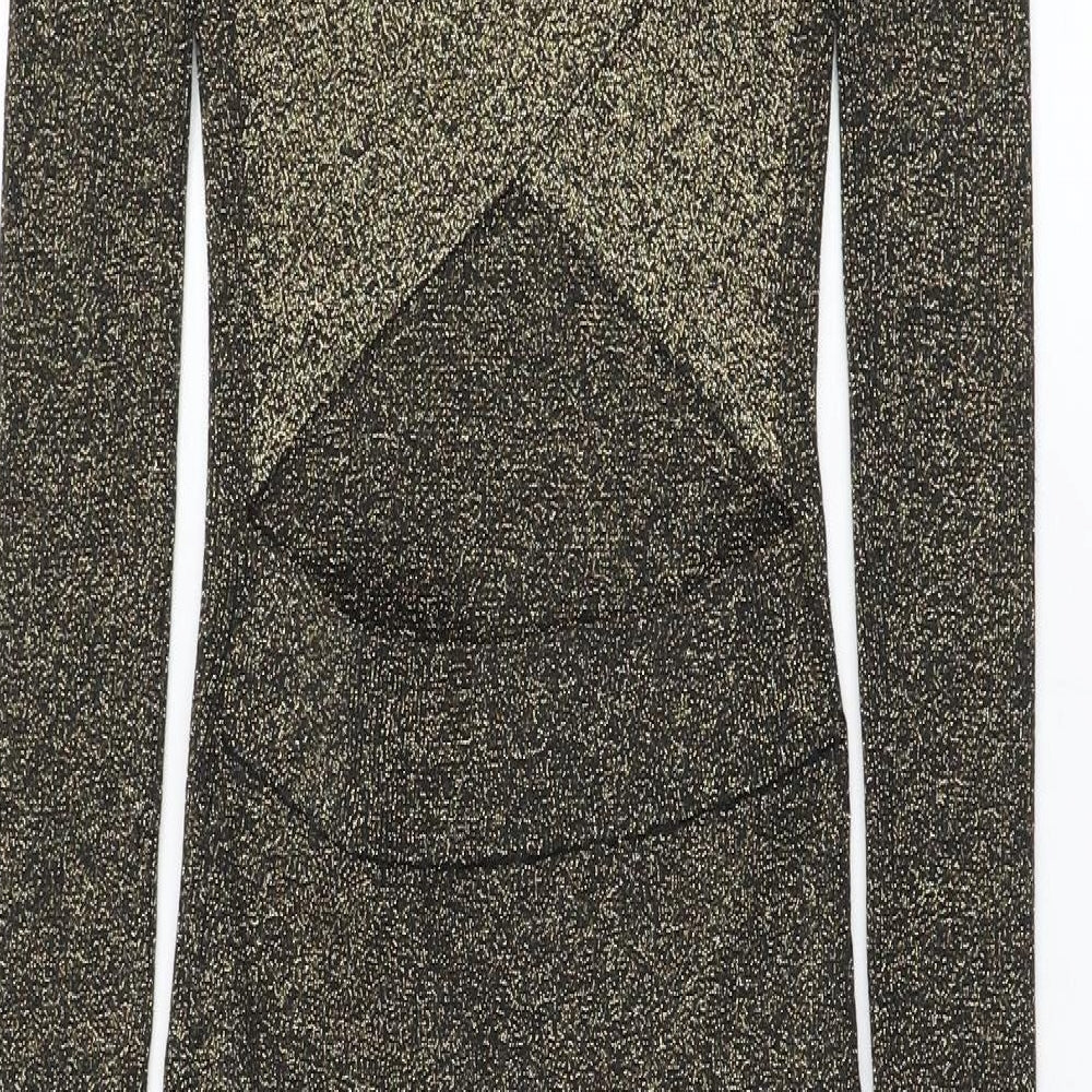 River Island Womens Black  Viscose Pencil Dress  Size 10  V-Neck Pullover