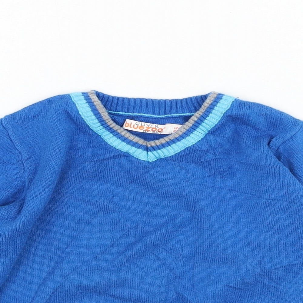 Debenhams Boys Blue  Cotton Pullover Jumper Size 12-18 Months  Pullover