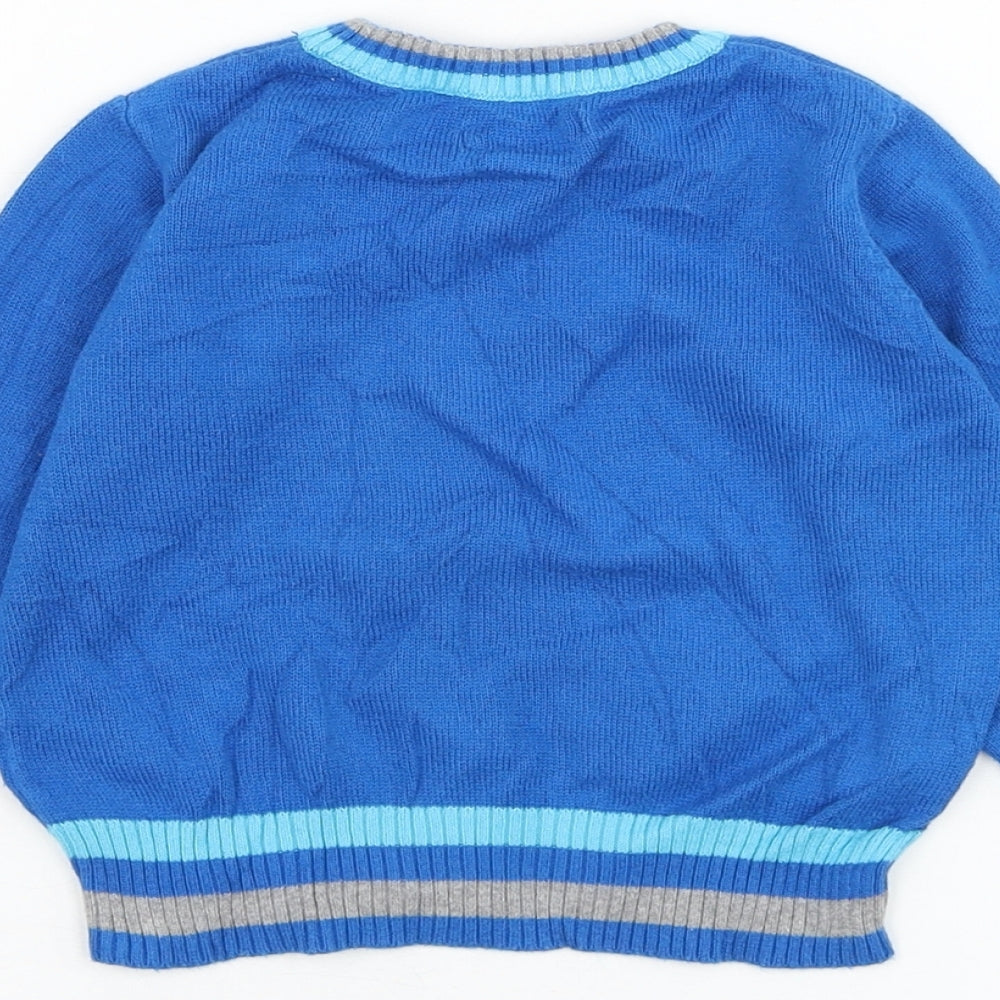 Debenhams Boys Blue  Cotton Pullover Jumper Size 12-18 Months  Pullover