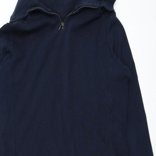 Preworn Womens Blue  Polyester Jumper Dress  Size 14  Mock Neck Pullover