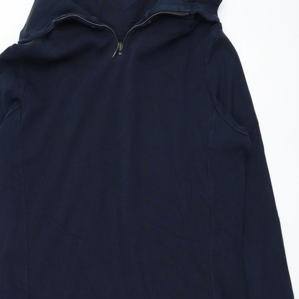 Preworn Womens Blue  Polyester Jumper Dress  Size 14  Mock Neck Pullover