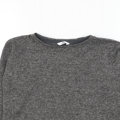 Marks and Spencer Girls Grey Round Neck  Polyester Pullover Jumper Size 6-7 Years  Pullover