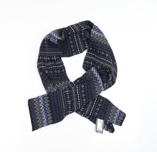 Marks & Spencer Unisex Blue Geometric Acrylic Scarf  Size Regular   - Fair Isle Pattern