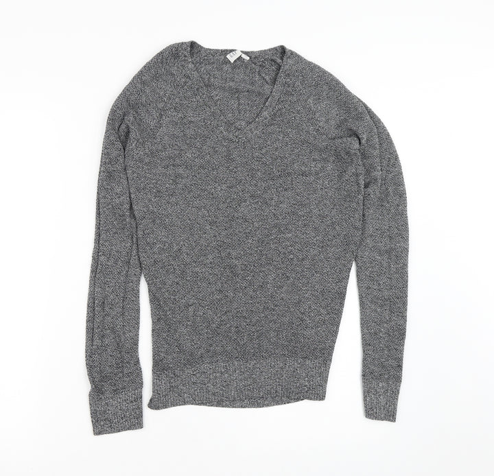 Gap Womens Grey V-Neck Cotton Pullover Jumper Size XS
