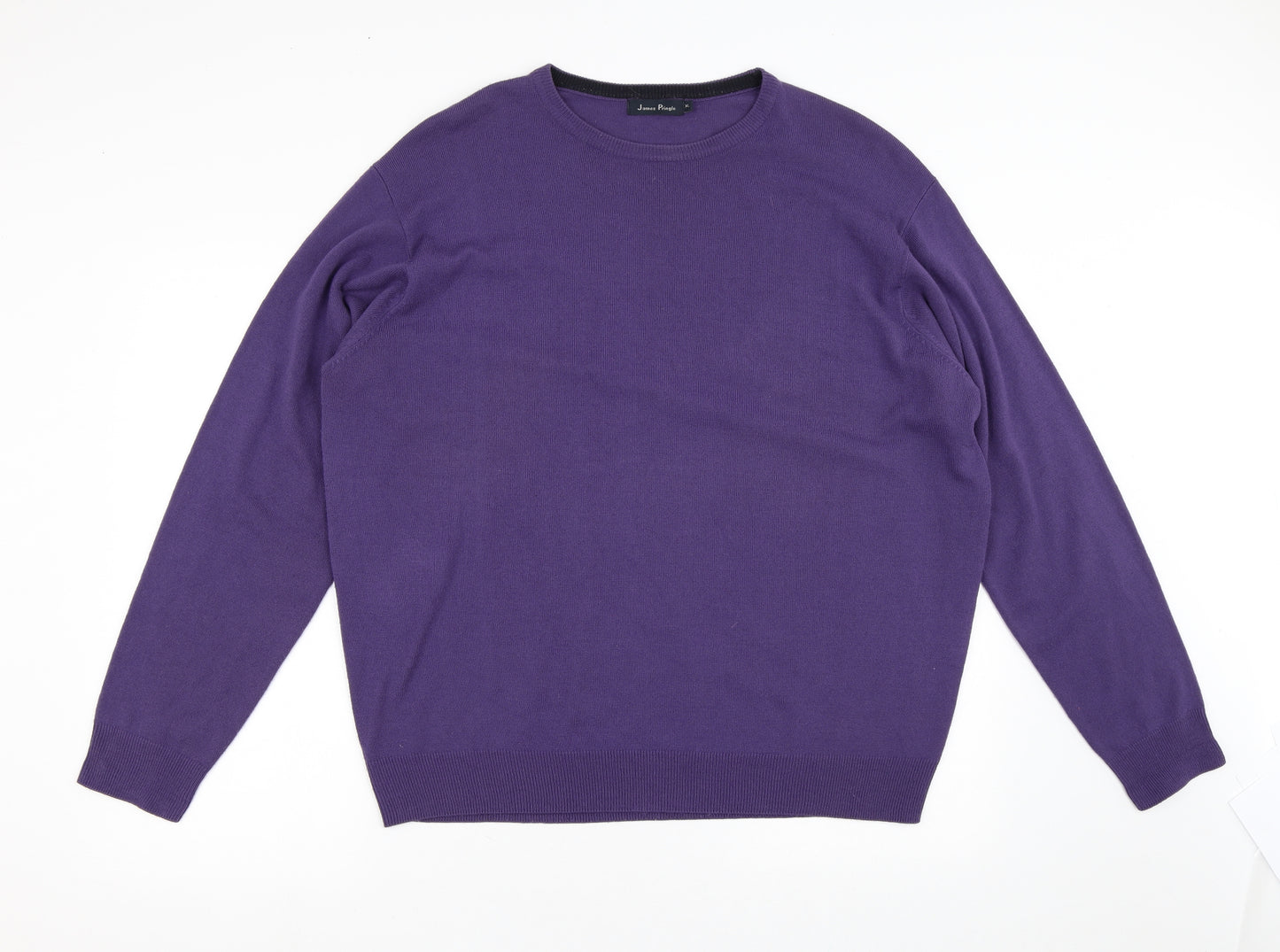 James Pringle Mens Purple Crew Neck  Acrylic Pullover Jumper Size XL