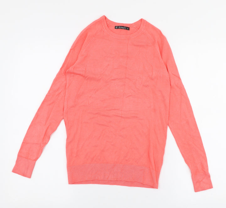 Dunnes Stores Womens Pink Round Neck  Viscose Pullover Jumper Size S