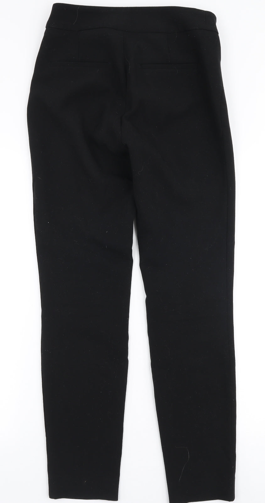 H&M Womens Black  Polyester Trousers  Size 8 L29 in Slim Zip