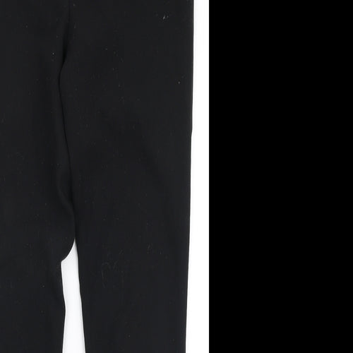 H&M Womens Black  Polyester Trousers  Size 8 L29 in Slim Zip