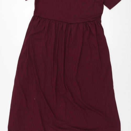 Missguided Womens Purple  Polyester Skater Dress  Size 6  Round Neck Pullover