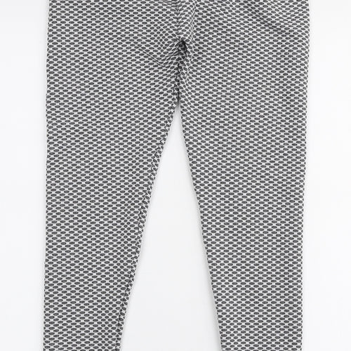 Preworn Womens Grey Geometric Polyester Capri Leggings Size M L26 in