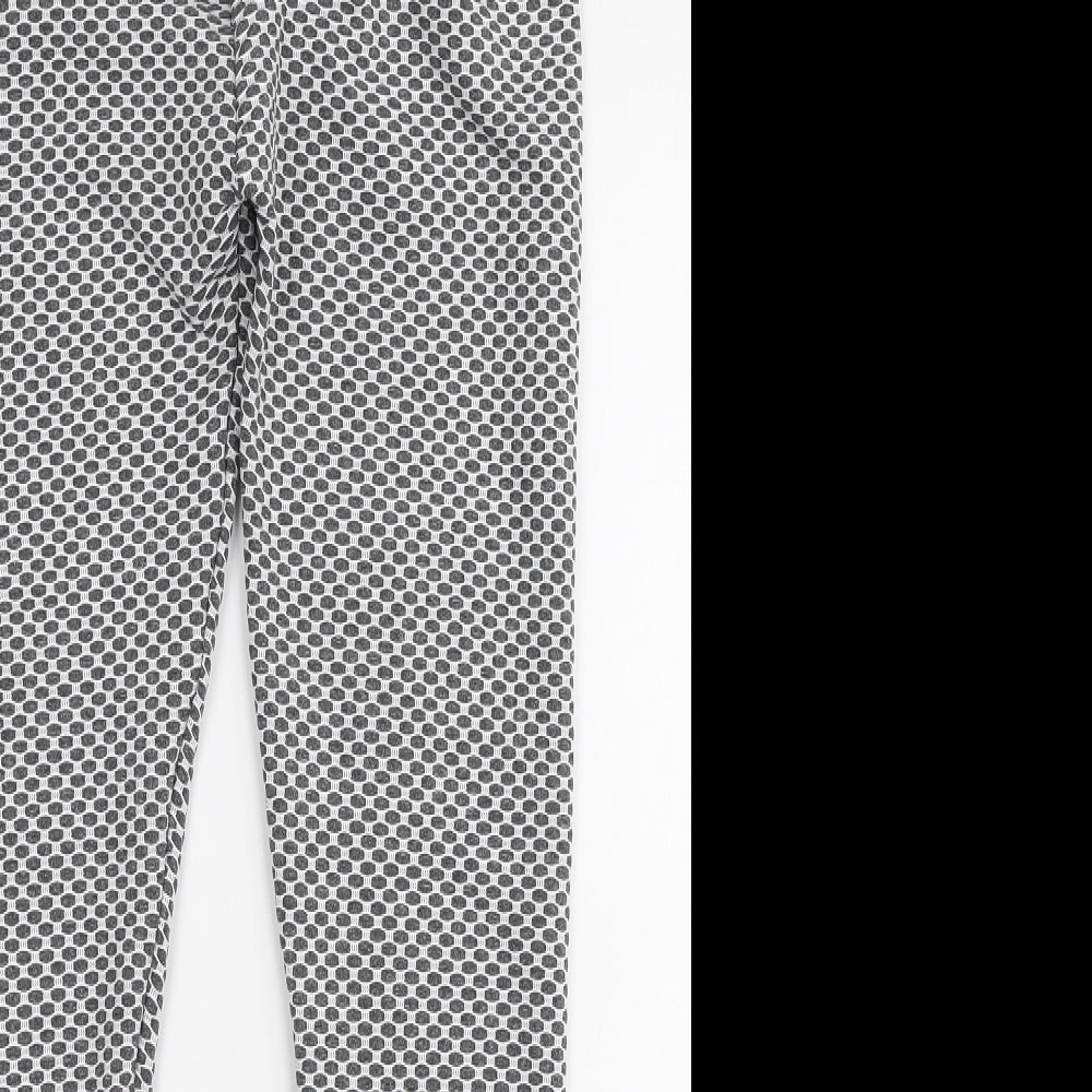 Preworn Womens Grey Geometric Polyester Capri Leggings Size M L26 in