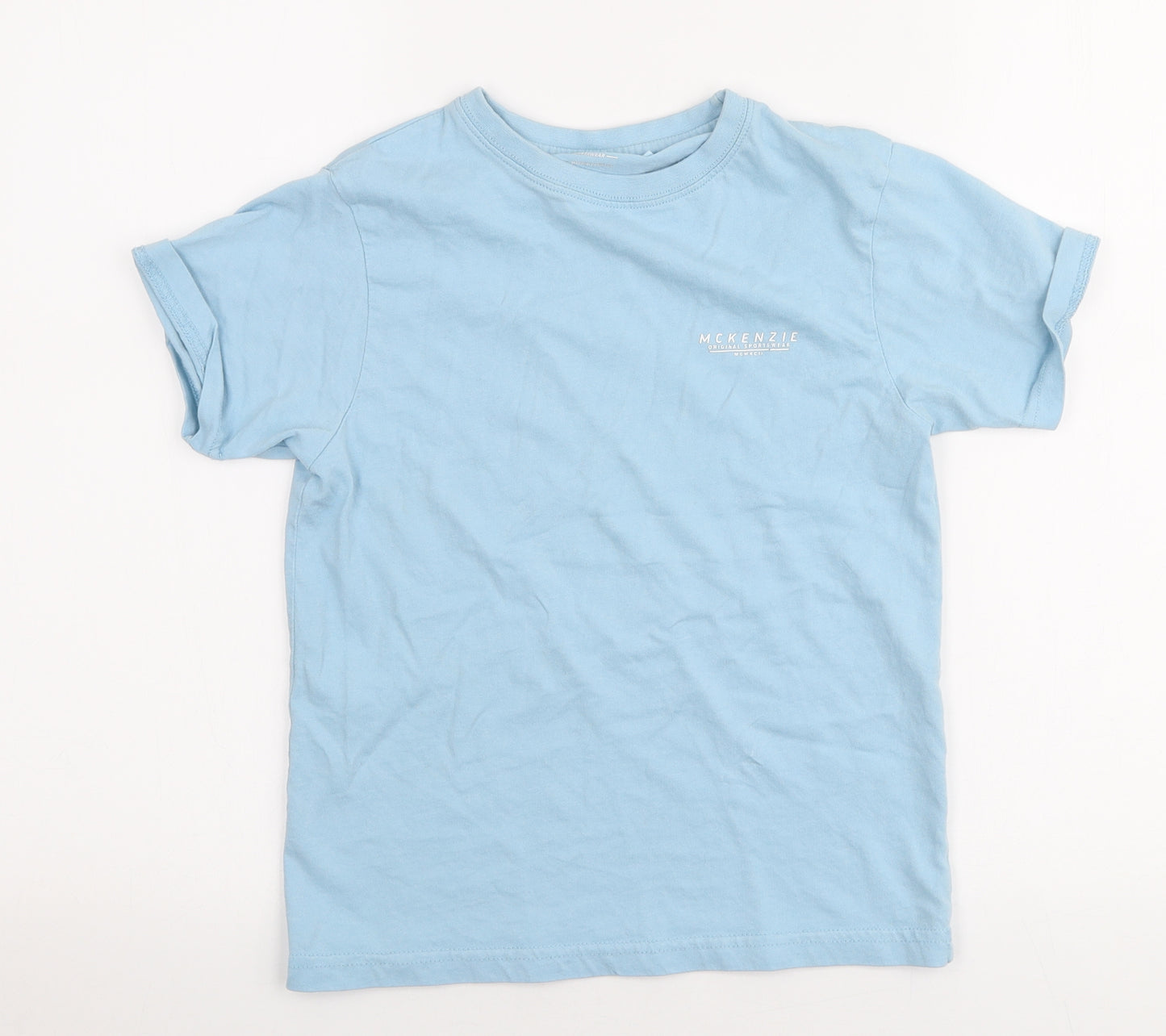McKenzie Boys Blue  100% Cotton Jersey T-Shirt Size 11-12 Years Round Neck Pullover