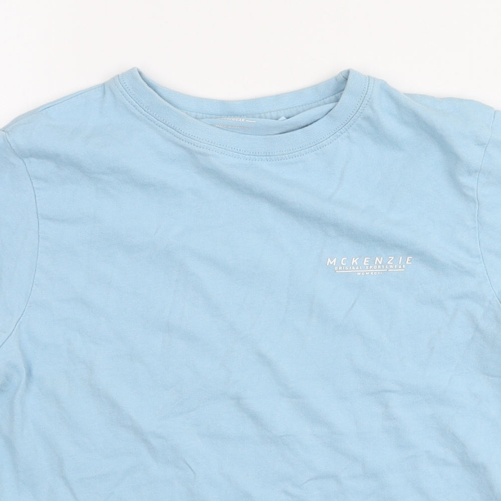 McKenzie Boys Blue  100% Cotton Jersey T-Shirt Size 11-12 Years Round Neck Pullover