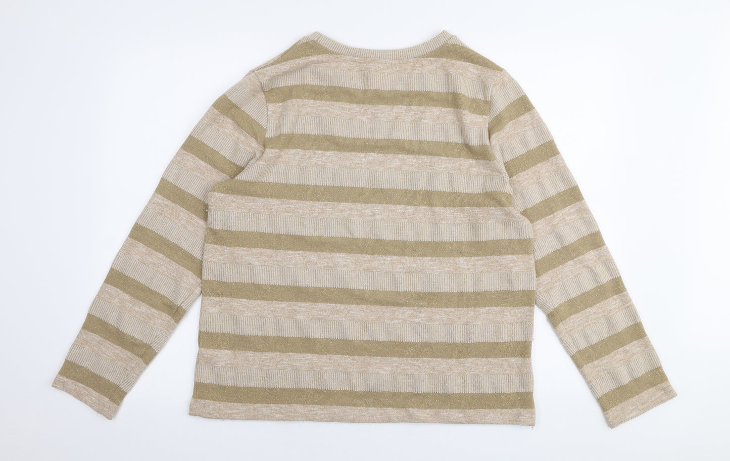 Marks and Spencer Womens Gold Round Neck  Polyester Pullover Jumper Size 18