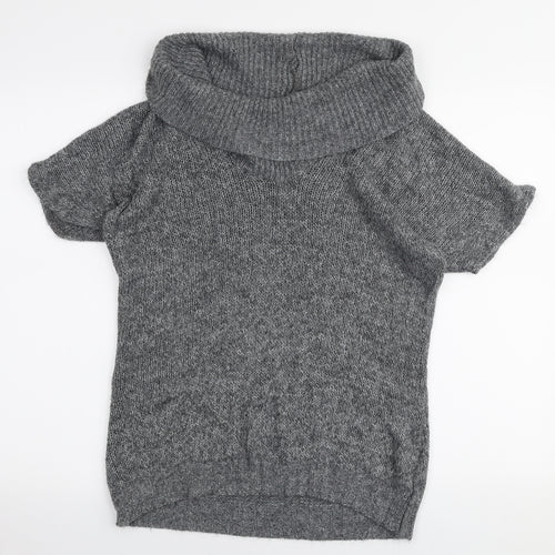 New Look Womens Grey Roll Neck  Acrylic Pullover Jumper Size 10
