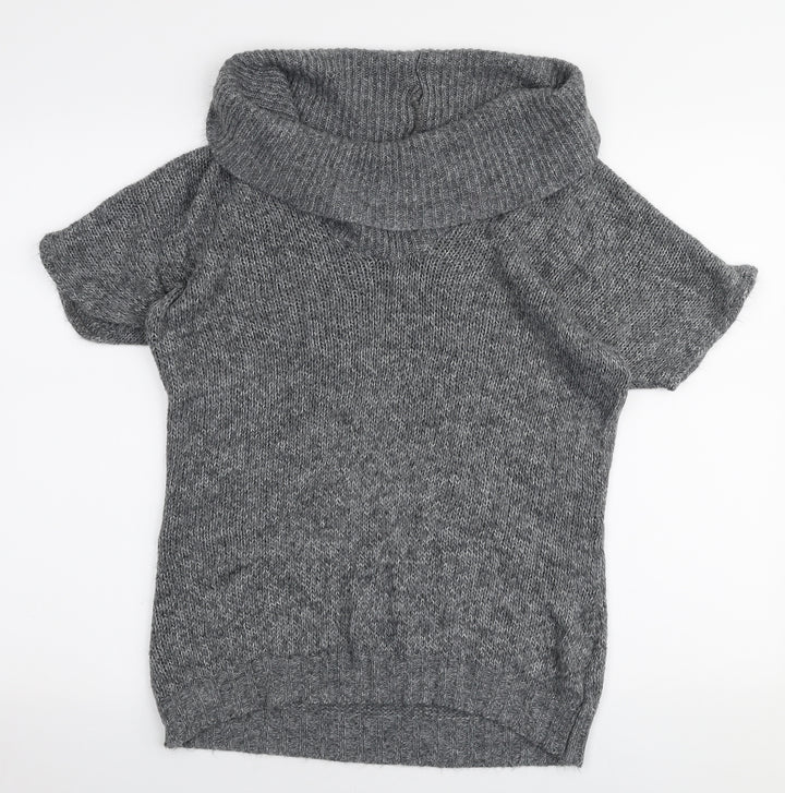 New Look Womens Grey Roll Neck Acrylic Pullover Jumper Size 10