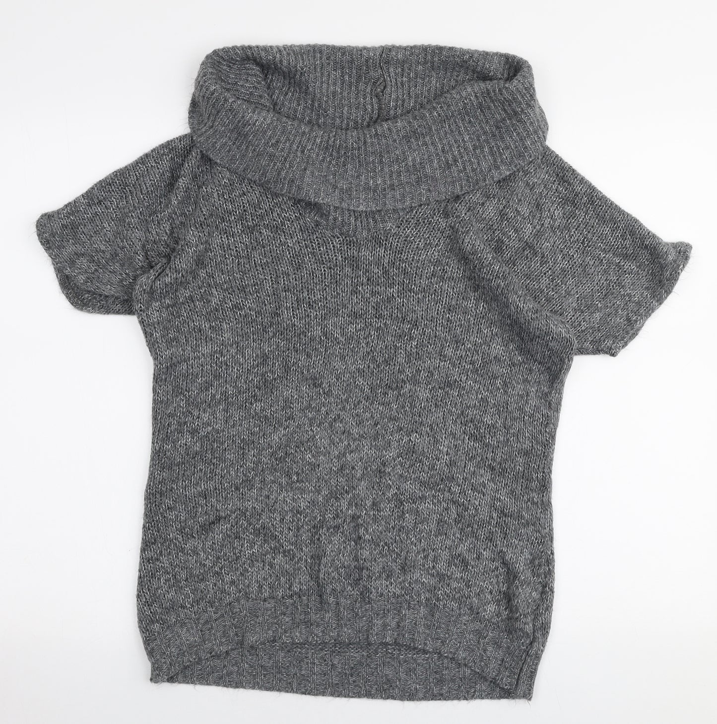 New Look Womens Grey Roll Neck  Acrylic Pullover Jumper Size 10