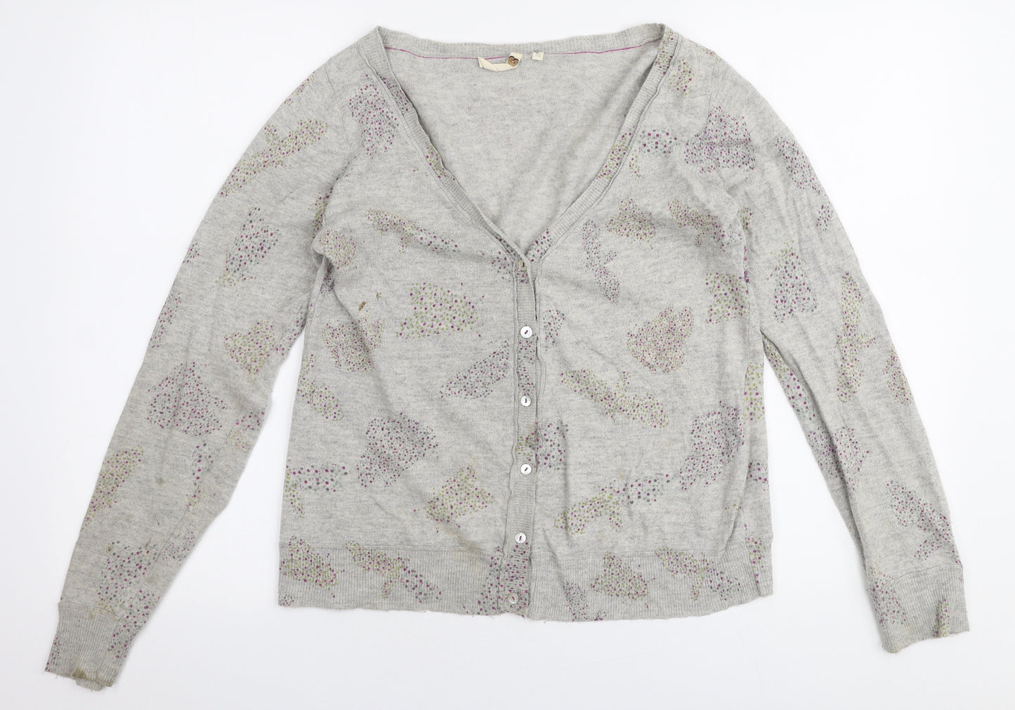 White Stuff Womens Multicoloured Round Neck  Polyester Cardigan Jumper Size 10