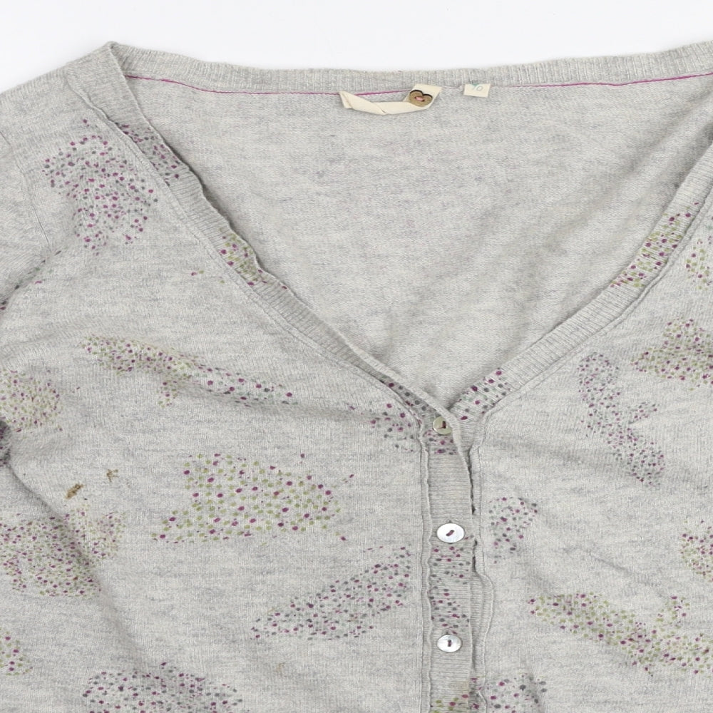 White Stuff Womens Multicoloured Round Neck  Polyester Cardigan Jumper Size 10