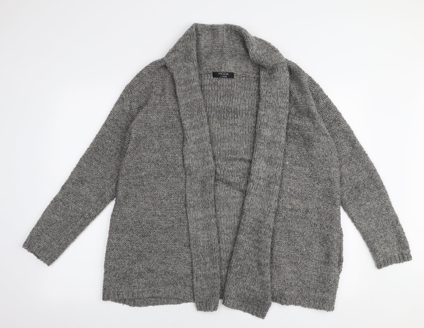 George Womens Grey V-Neck  Acrylic Cardigan Jumper Size 10