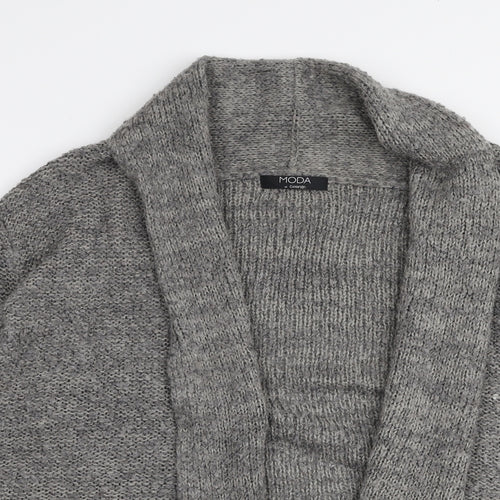 George Womens Grey V-Neck  Acrylic Cardigan Jumper Size 10