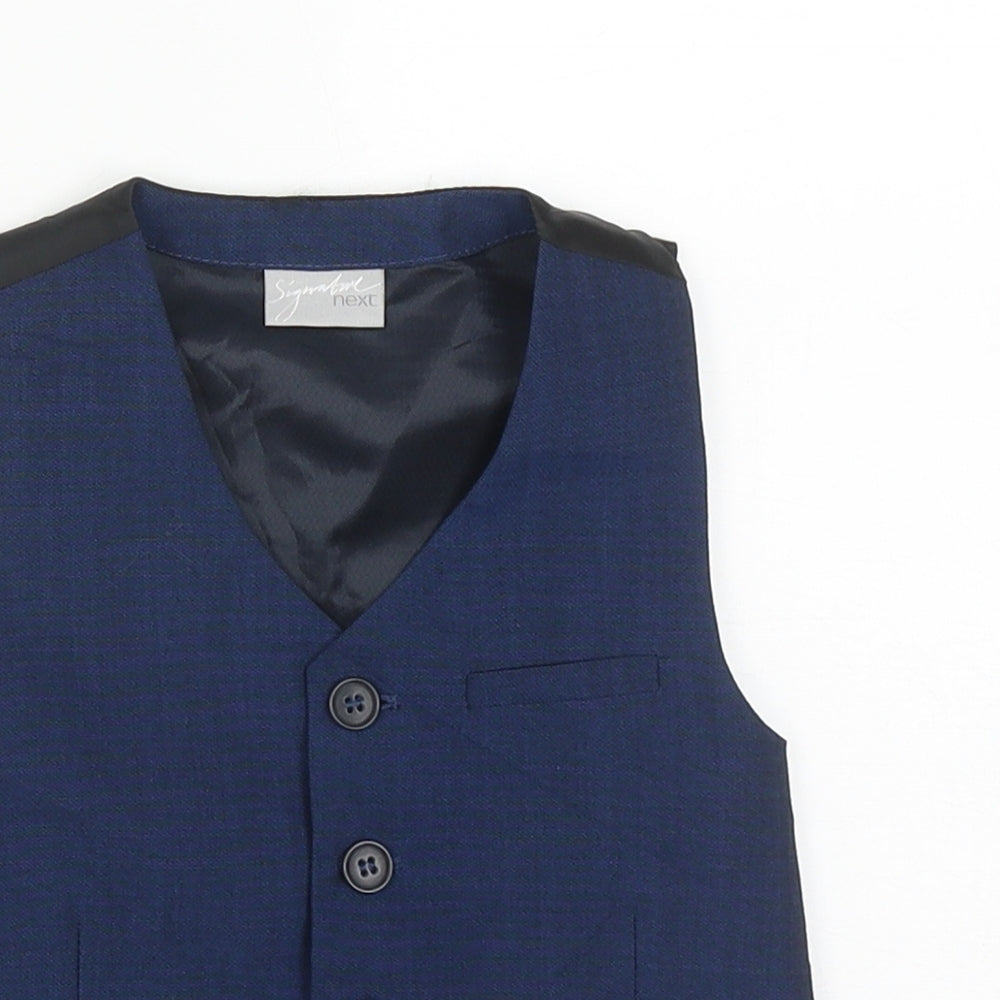 NEXT Boys Blue  Wool Basic Dress Shirt Size 3 Years V-Neck Button - Waistcost