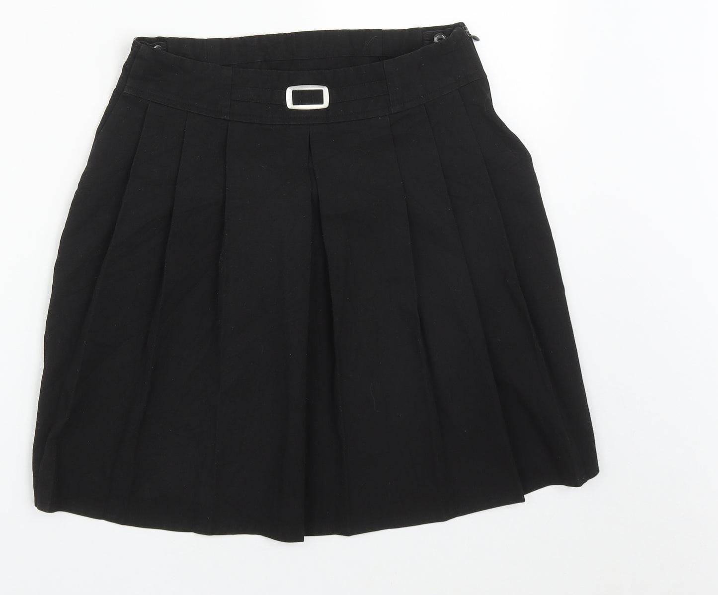 Marks and Spencer Girls Black  Polyester Pleated Skirt Size 12-13 Years  Regular Zip