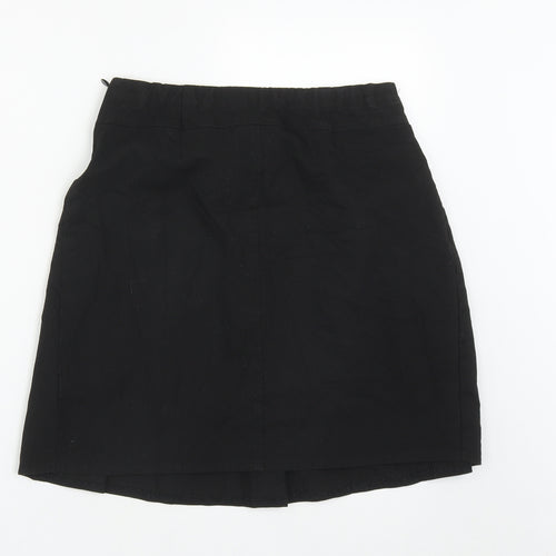 Marks and Spencer Girls Black  Polyester Pleated Skirt Size 12-13 Years  Regular Zip