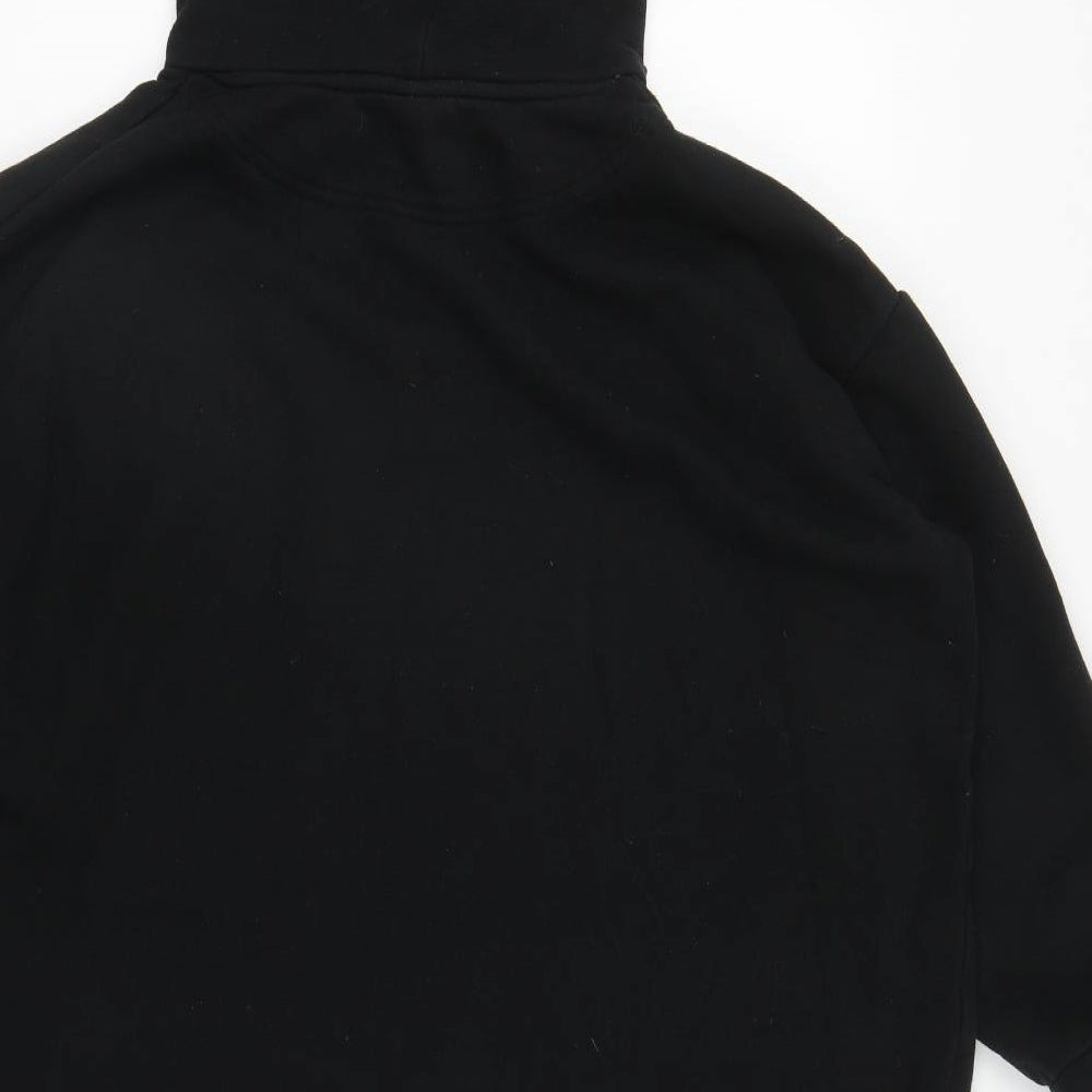 H&M Womens Black  Cotton Pullover Hoodie Size M  Drawstring