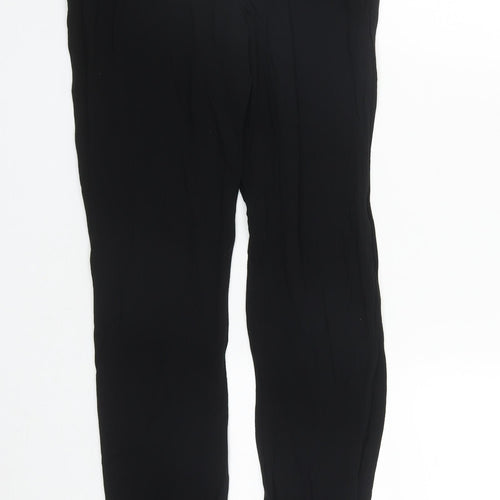 Topshop Womens Black  Polyester Jogger Trousers Size 8 L27 in Regular Zip