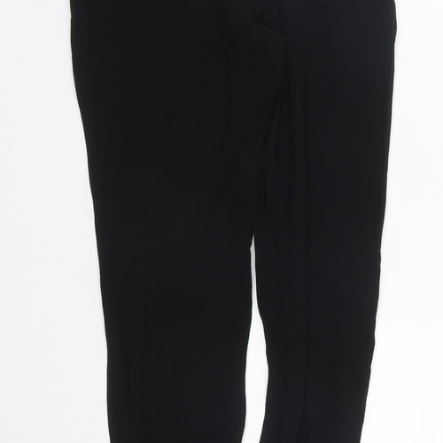Topshop Womens Black  Polyester Jogger Trousers Size 8 L27 in Regular Zip