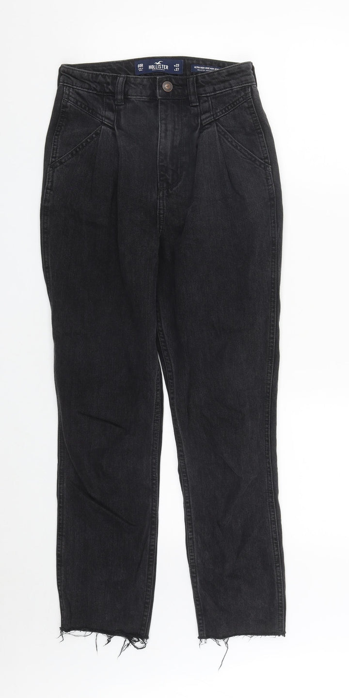 Hollister Womens Black Cotton Straight Jeans Size 26 in L27 in Regular Zip