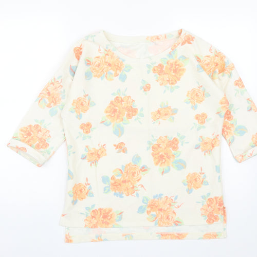 George Womens Multicoloured Round Neck Floral Polyester Pullover Jumper Size 12