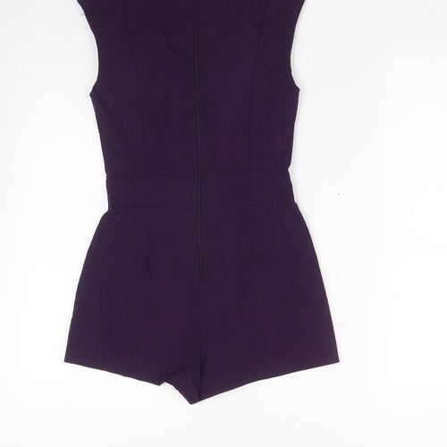 ASOS Womens Purple  Viscose Jumpsuit One-Piece Size 8  Zip