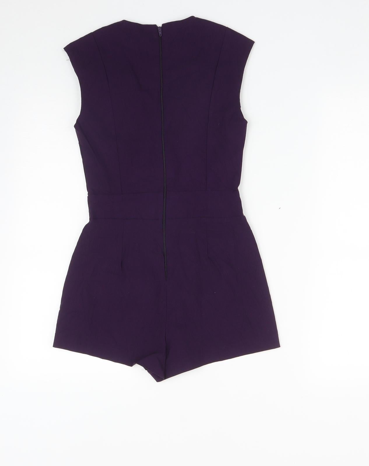 ASOS Womens Purple  Viscose Jumpsuit One-Piece Size 8  Zip