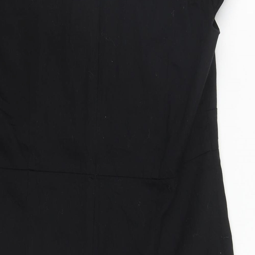 Be Beau Womens Black  Polyester Pencil Dress  Size 10  Round Neck Zip