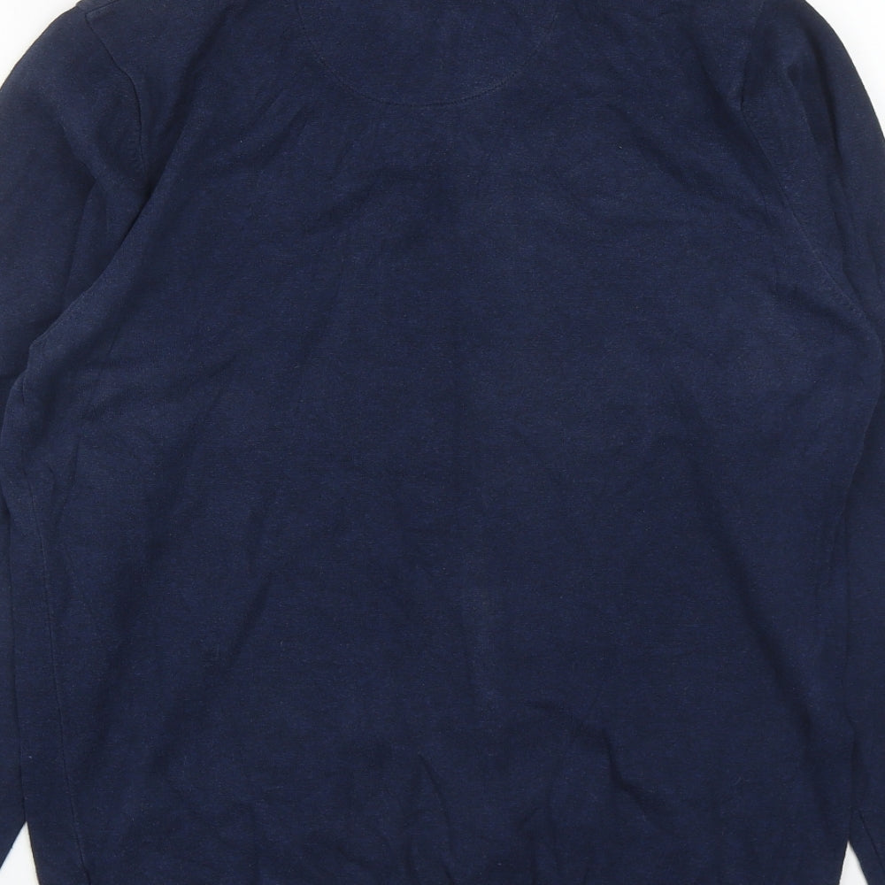 NEXT Mens Blue Collared  Cotton Pullover Jumper Size M